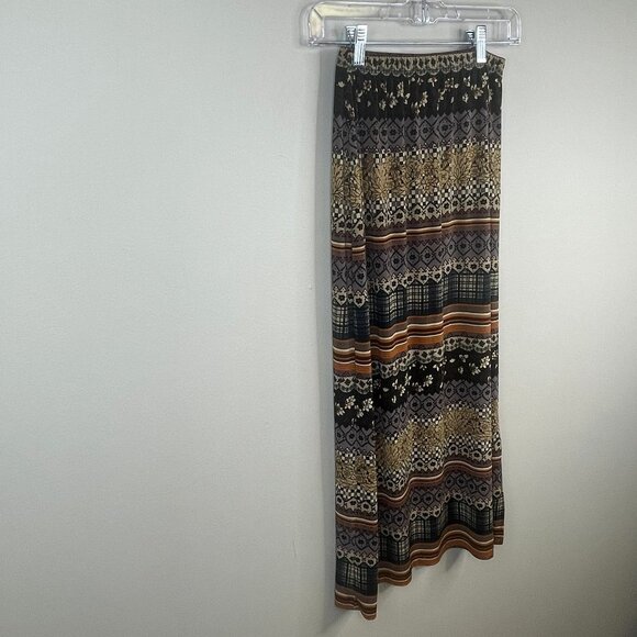 Vintage Womens Indie Grunge Straight Knit Skirt Medium Moody Dark Floral Travel - Picture 6 of 9